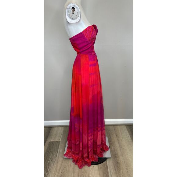 NWT Hemant & Nandita Strapless Soma Chiffon Long Maxi Dress Small $638 - Picture 6 of 8